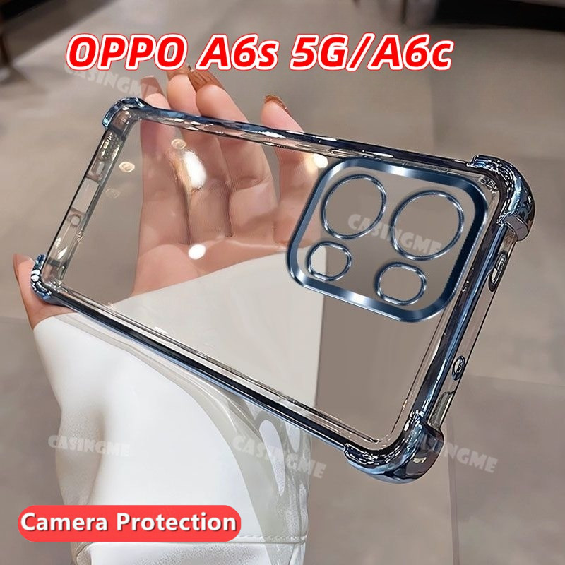 OPPO A6s 5G 2026 A6c ชุบเลนส์ป้องกันกรณี FOUR มุม Anti-shock ป้องกันเคสโทรศัพท์สําหรับ OPPO A6s 5G A