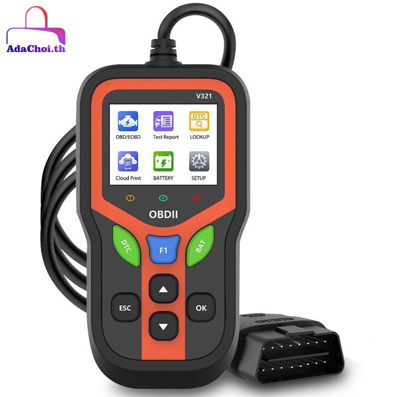 AdaChoi OBDII เครื่องสแกนเนอร์รถยนต์ Professional OBD2 เครื่องยนต์รหัส Fault Reader แบตเตอรี่เครื่อง