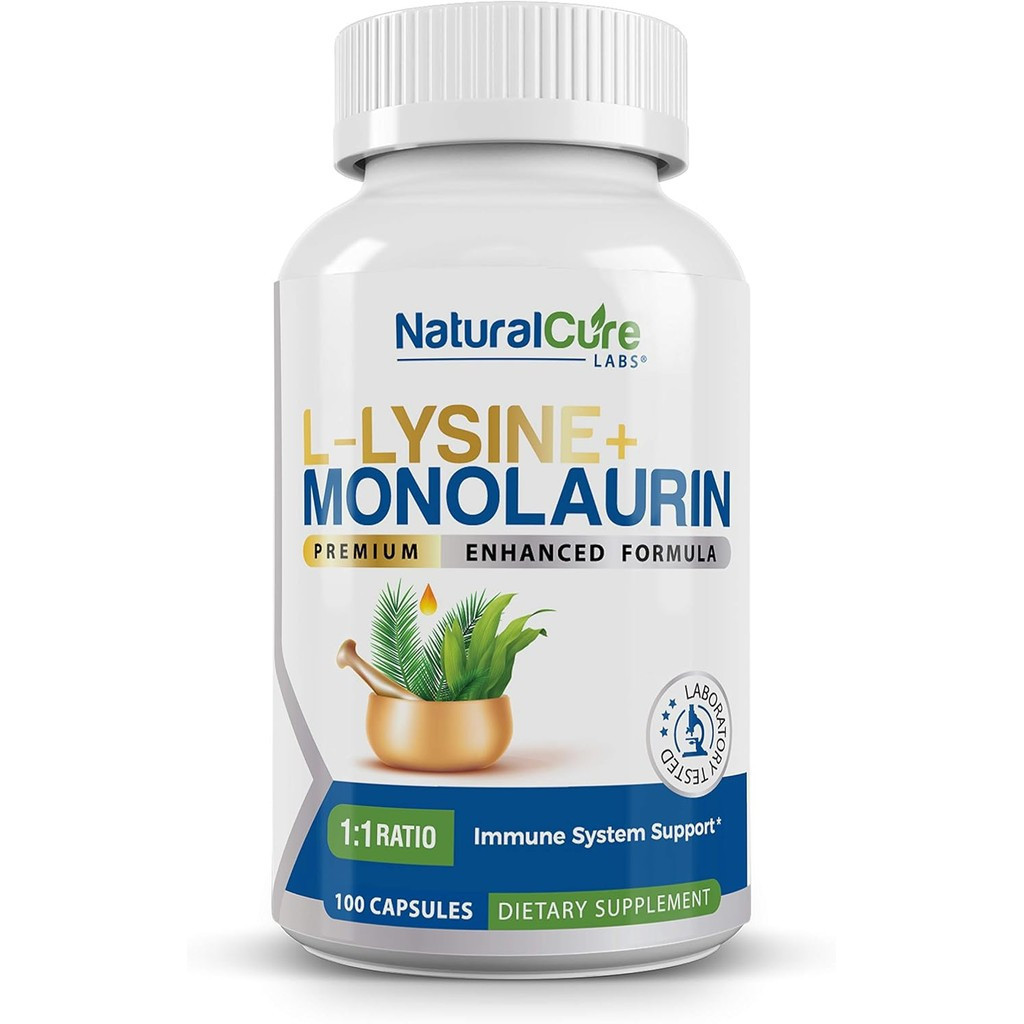 L-Lysine + Monolaurin 600mg 1:1 Ratio, 100 แคปซูล