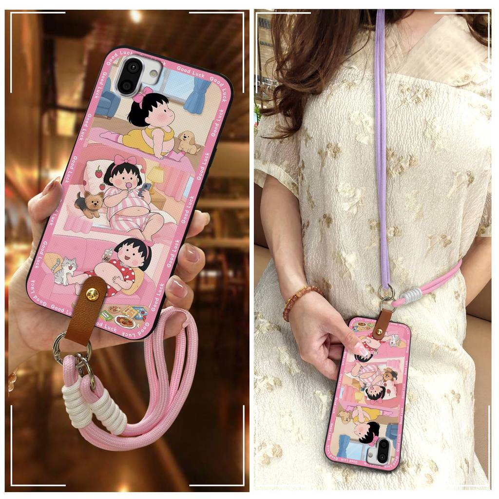 Anti-knock เคสโทรศัพท์น่ารักสําหรับ Sharp Aquos R2/SHV42/SH-03K Crossbody Diagonal Lanyard ปกหลังป้อ