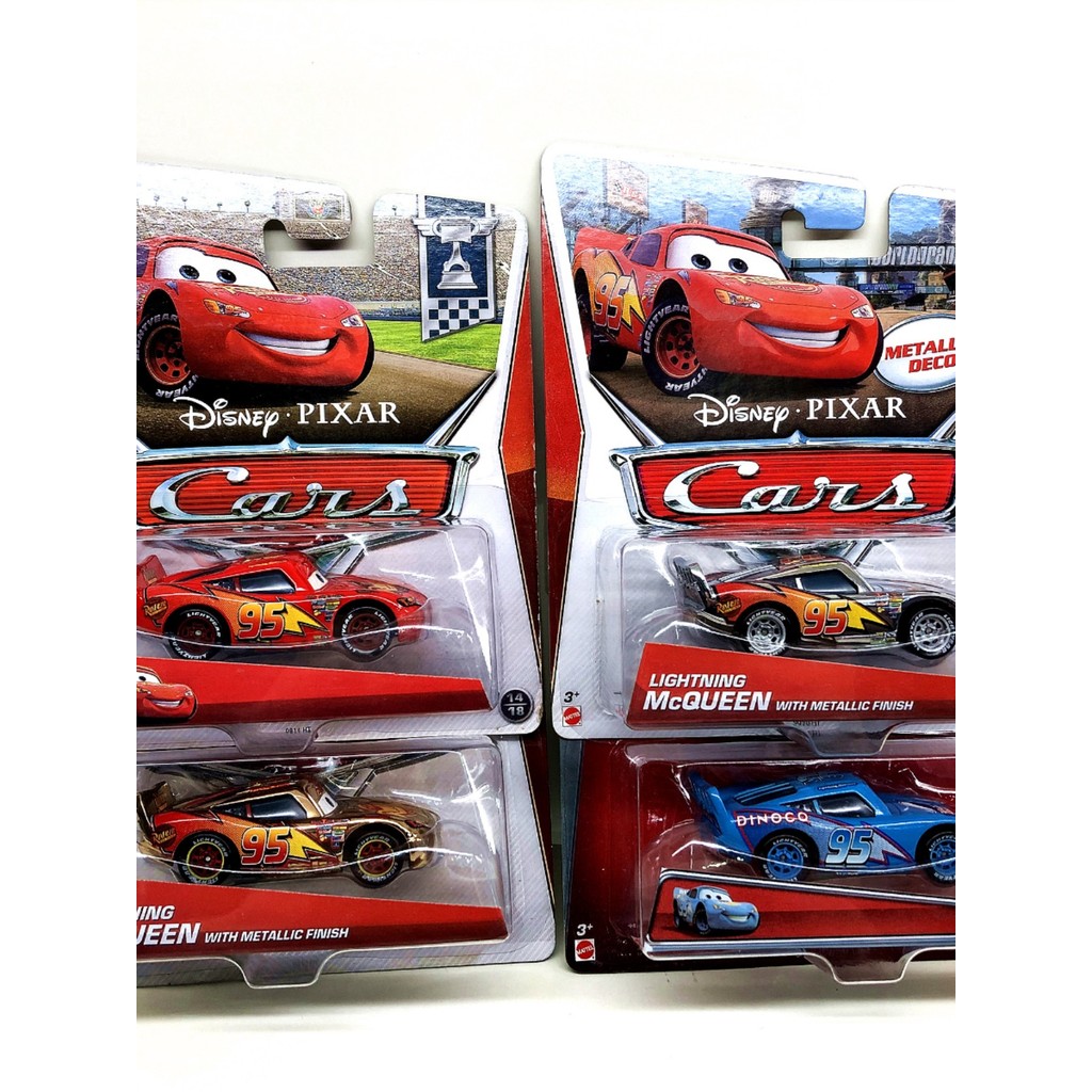 Mattel Cars Racing Lightning McQueen ของเล่นเด็ก Die Tooth รถโลหะผสมรถยนต์ King Cars Golden McQueen