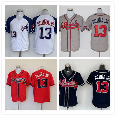 ชุดเบสบอล Atlanta Warriors Braves Jersey หมายเลข 13 สำหรับผู้ชาย