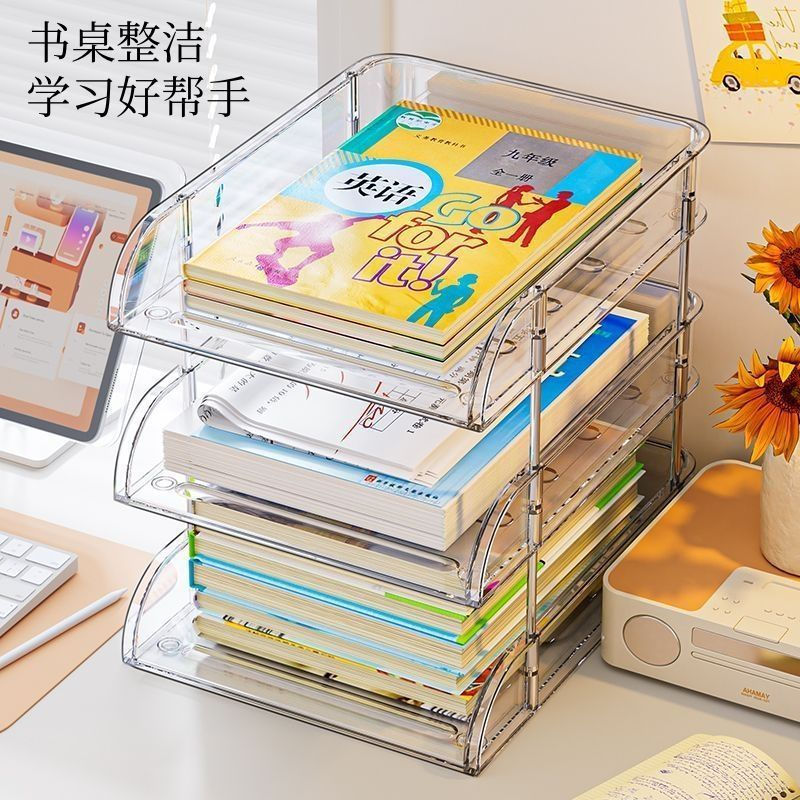 TB Spot Goods#Desktop Bookshelf Student Stationery Layered Writing Desk File Document Tiered Desk St