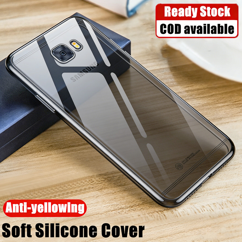 สําหรับ Samsung Galaxy C9 Pro 6.0 นิ้ว SM-C9000 C900F C9008 C900Y นุ่มโปร่งแสงซิลิโคนสีดํายืดหยุ่นกั