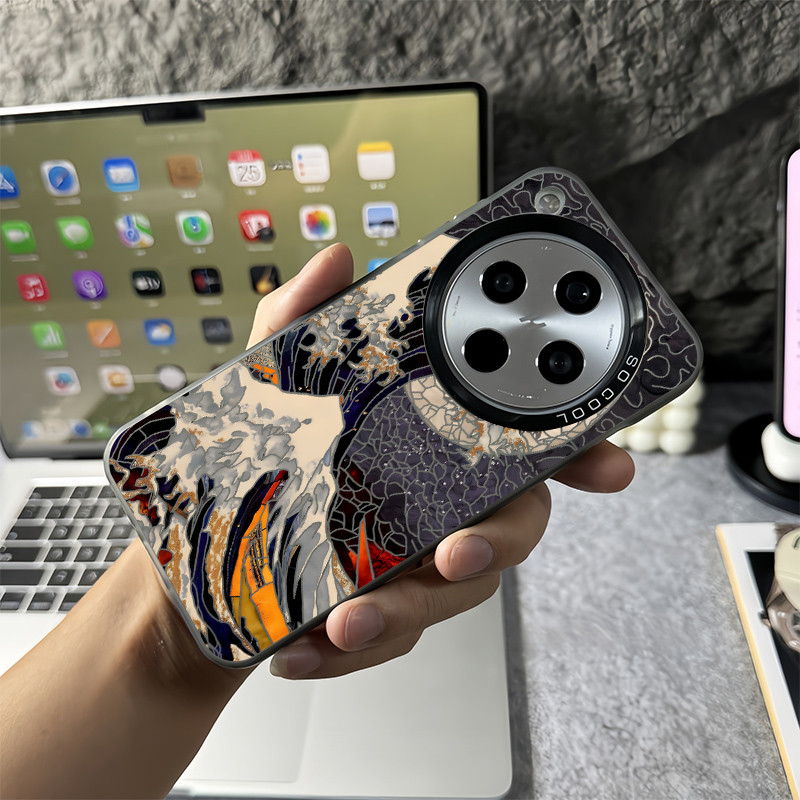 สําหรับOppo Find X9 Pro X8 Ultra X8 Pro X8S+ X7 Ultra Great WaveปิดKanagawa (Ukiyo-e) Micro Frosted 