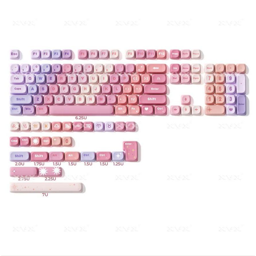 XVX Zodiac Signs Keycaps MOA Profile Dye-Sub PBT Keycap 133 คีย์