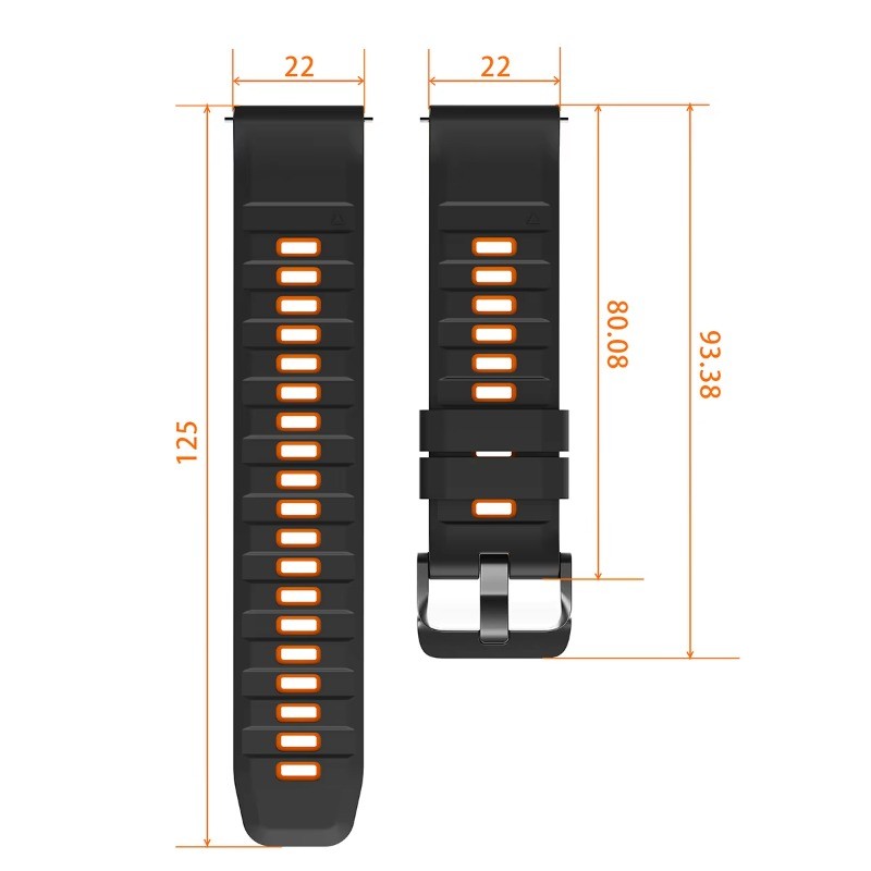 22 มม.Dual-Color Sport สายซิลิโคนสําหรับ Redmi Watch 5 Active/ 5 Lite สําหรับ Huawei นาฬิกา GT6/GT5/GT4 46 มม.สําหรับผู้ชายผู้หญิง - รูปที่ 3