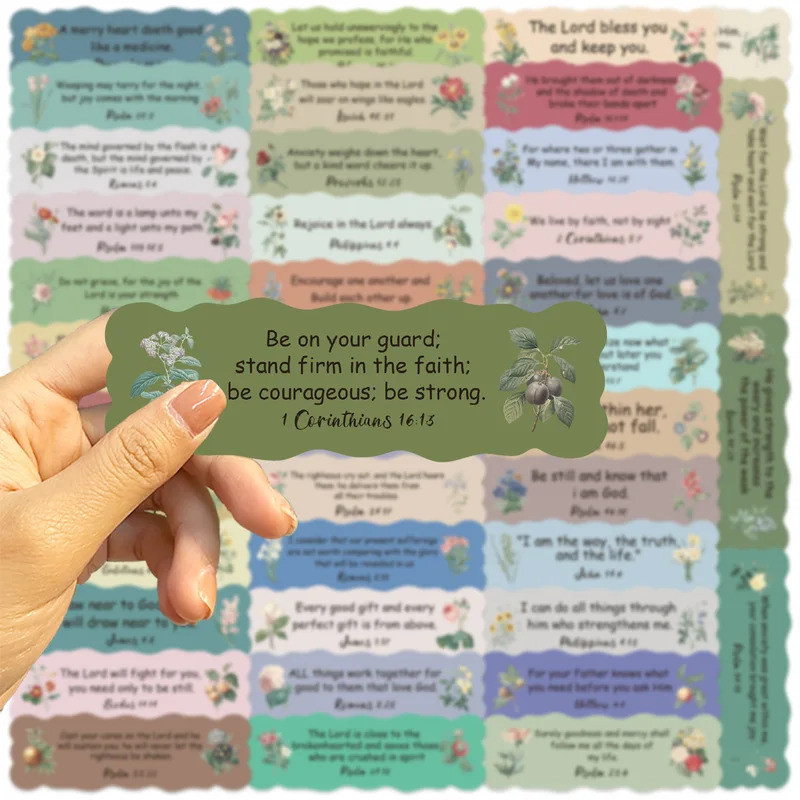 50PCS Waterproof DIY Bible Verse Doodle Stickers For Guitar Notebook Wall Luggage Diary Decor