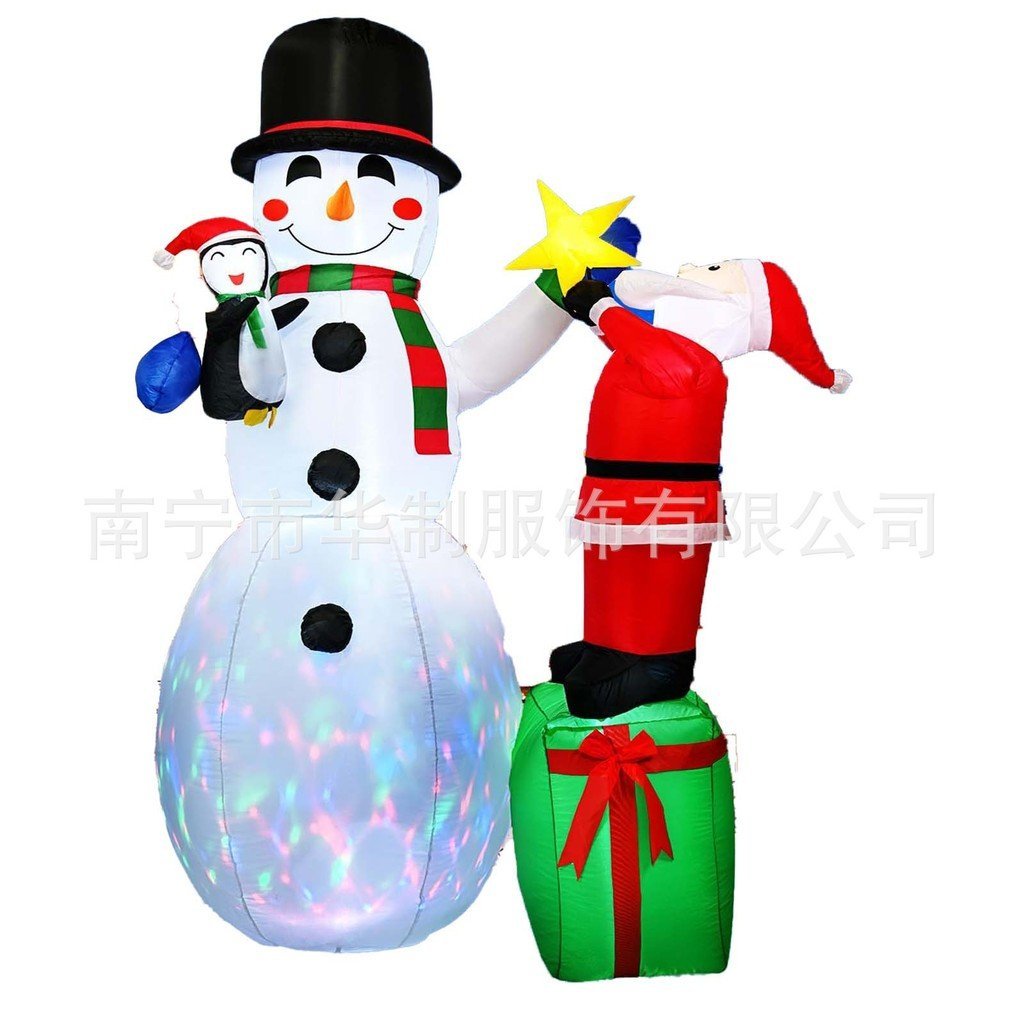 Air รุ่น Luminous Air รุ่น Santa โคมไฟตกแต่งคริสต์มาส LED Props Courtyard Penguin Snowman ตกแต่ง F72