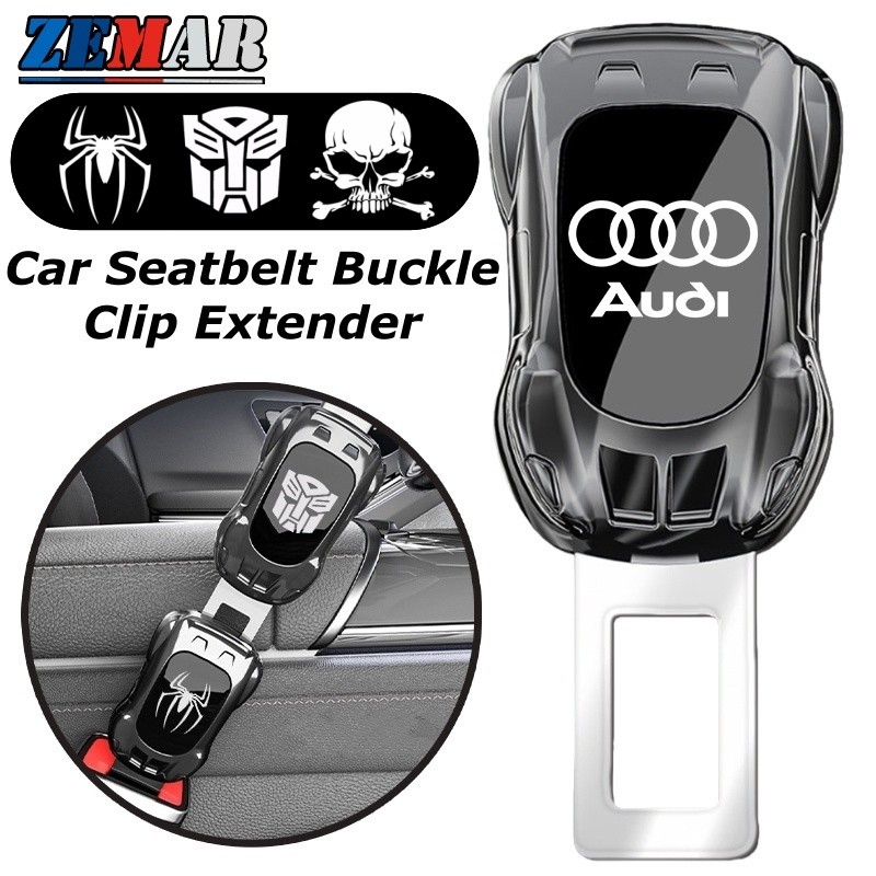 1/2 ชิ้น Audi ข็มขัดนิรภัยรถยนต์หัวเข็มขัดคลิป Extender กีฬารถรูปร่างความปลอดภัยหัวเข็มขัดคลิปแปลงกํ