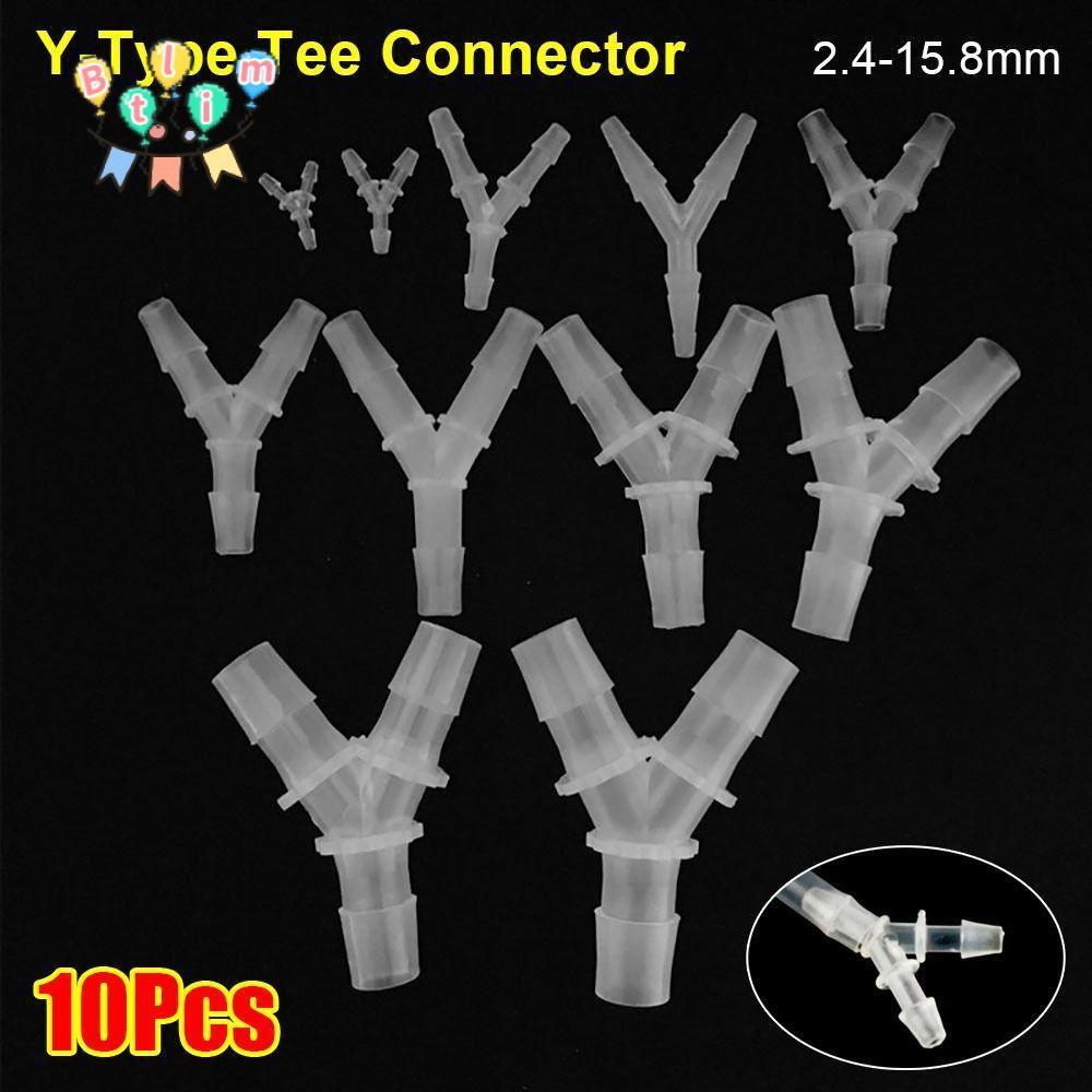 BTLIM 10 ชิ้น Y-Type Tee Connector, นุ่ม 2.4-15.8 มิลลิเมตร 3 ทาง Connector, PP PE ท่อพลาสติกอุปกรณ์