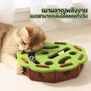 กล่องปริศนาแมว DIY สักหลาด โพสต์ลับเล็บแมว ทนทาน รางแมว ของเล่นล่าสัตว์ในร่ม ของเล่นแมวไล่จับหนู ทนต่อการข่วน ทนทาน