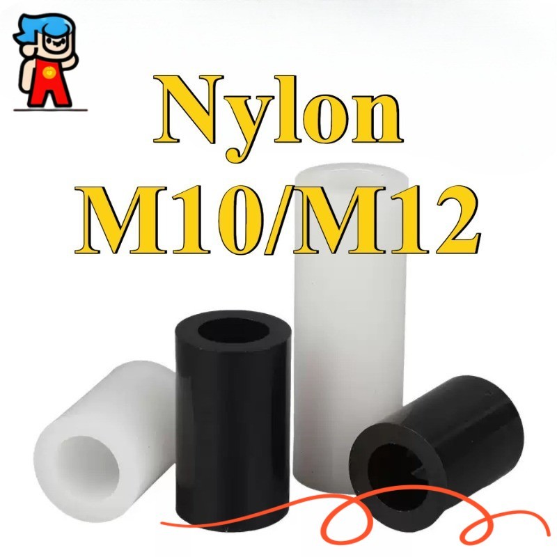 M10/M12 ฉนวนแยกคอลัมน์พลาสติกกระบอก Hollow ผ่านคอลัมน์สนับสนุน Spacer คอลัมน์ความสูงคอลัมน์ ABS เครื