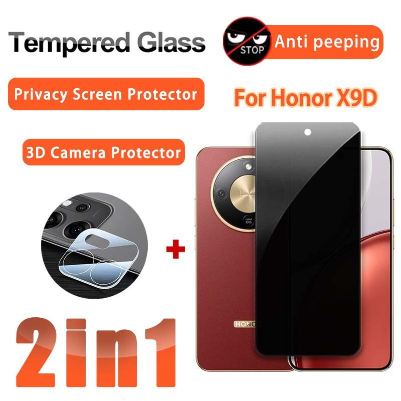 2 in 1 ฟิล์ม Honor X9D 5G กระจกนิรภัยความเป็นส่วนตัวฟิล์มสําหรับ Honor X9D X9C สมาร์ท X8C X8B X8A X7