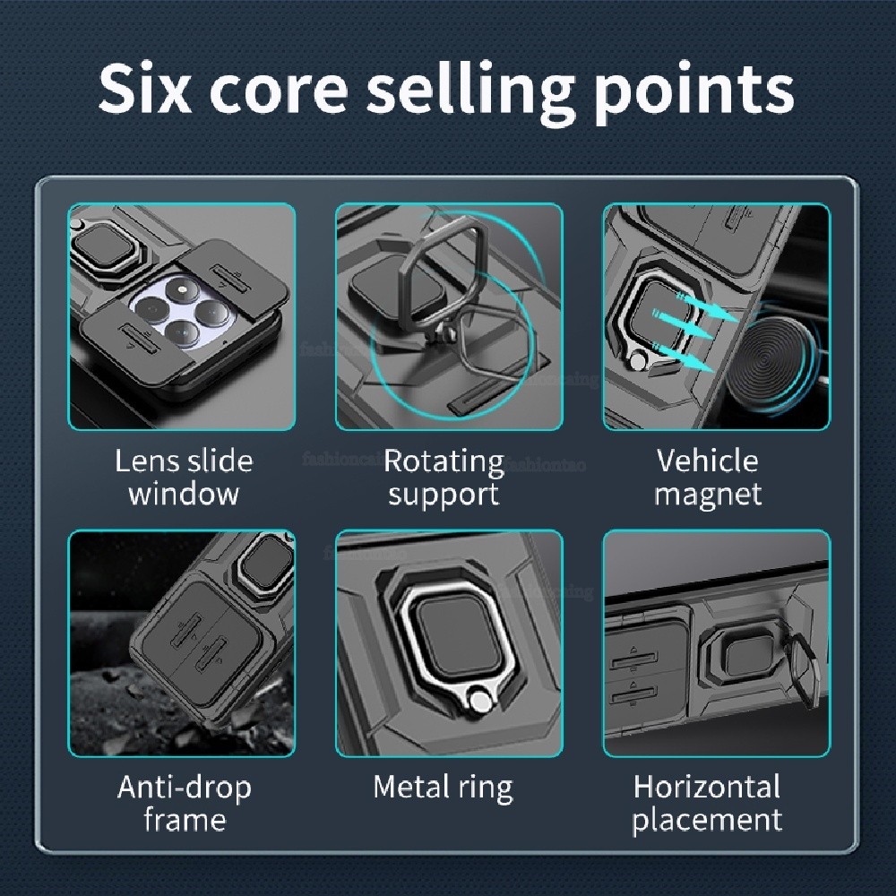 ปลอกสําหรับRedmiหมายเหตุ 1 5 15 Pro Plus 15Pro + Note15 Pro Note15Pro + Note15Proplus 4G 5Gเกราะแหวนโลหะวงเล็บเคสโทรศัพท์Push-Pullกล้องกันกระแทกฮาร์ดปกหลัง - รูปที่ 6