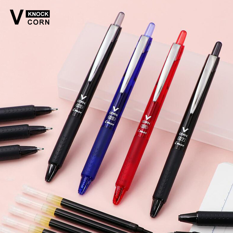 Japan PILOT PILOT PILOT PILOT ปากกาซามูไรสีดํา LVKN-15EF กดปากกาเจลลายเซ็นนักเรียนแปรงสอบปากกาคําถาม