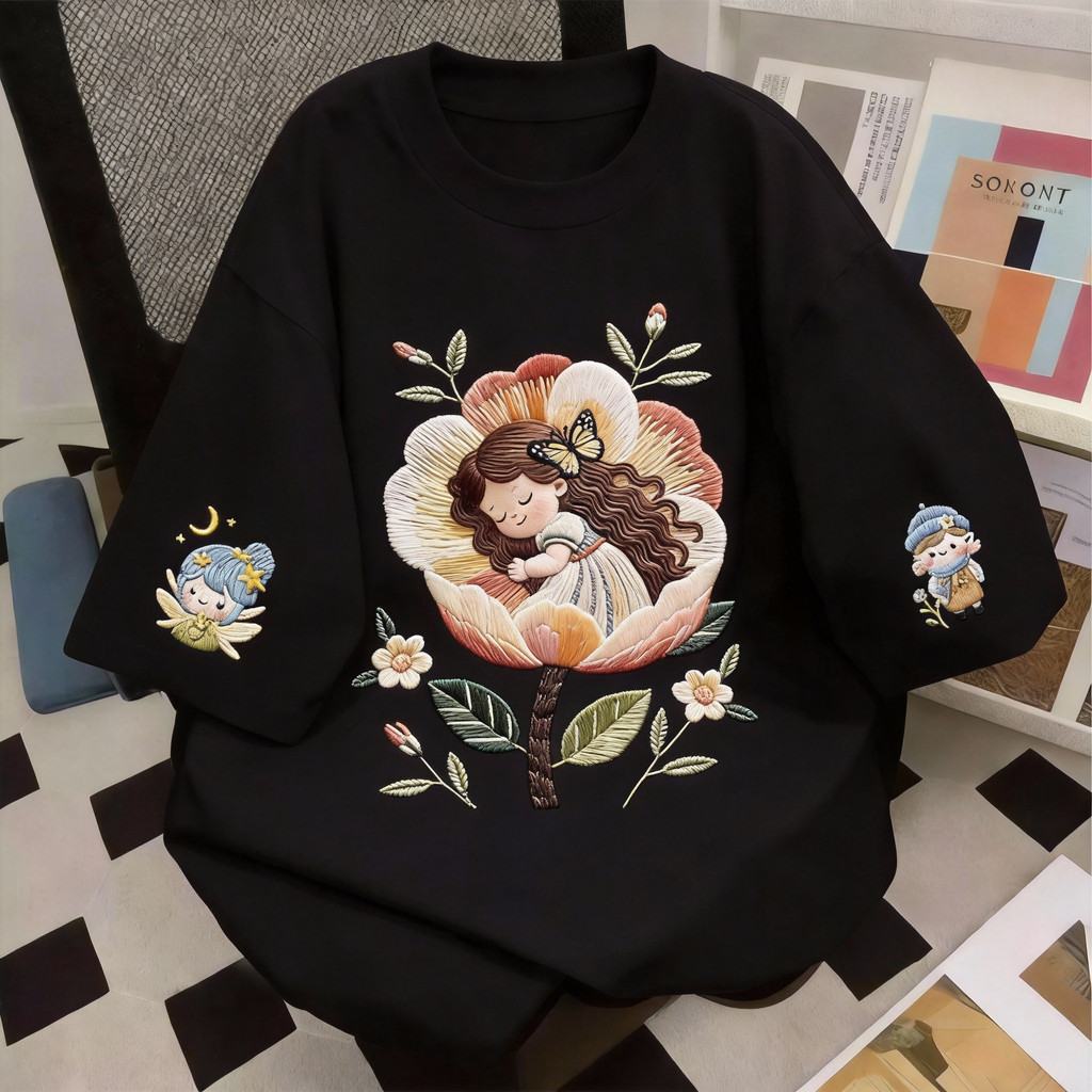 TEE·SHOP เสื้อยืด oversize เสื้อเท่ๆ เกาหลี "Embroidery02" เสื้อแฟชั่นใ เกาหลีสไตล์ พิมพ์ลาย ผ้านิ่มใส่สบาย S-3XL COD