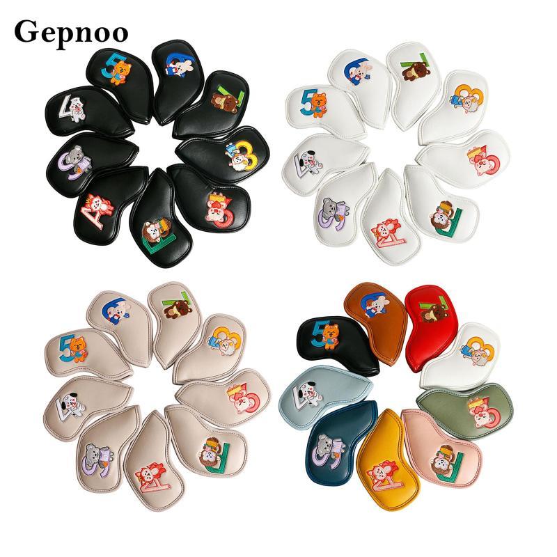Gepnoo 9x Golf Iron Headcover Golf Club Head Cover Golfer Wedges สําหรับกีฬากลางแจ้ง