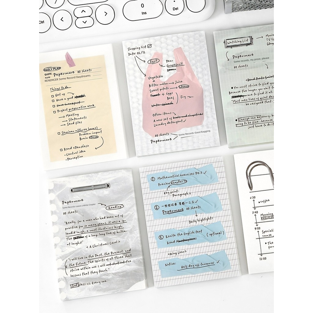 postit postit น่ารัก กระดาษพื้นหลังนิตยสารเกาหลี80แผ่น