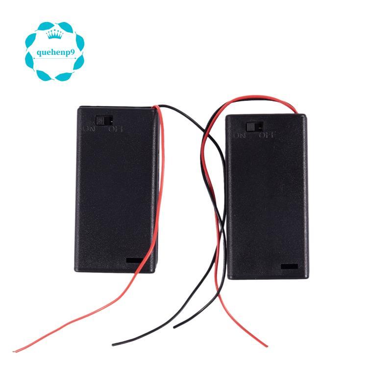 [Fast Q9]2 X AA 3V Battery Holder Case Box Slot Wired ON/OFF Switch W Cover