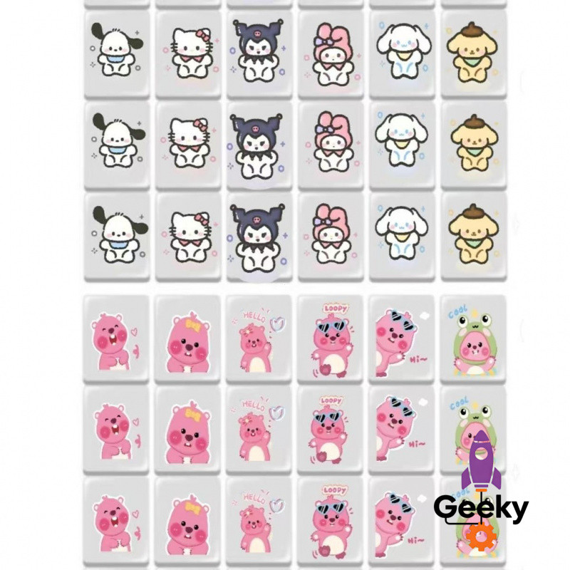 สนุก Hello Kitty Mahjong Push Music Creative Sanrio Card Push Music ของเล่นเพื่อการศึกษา Little Beav