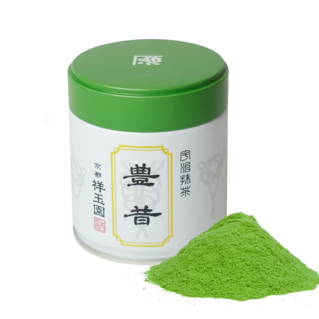 Premium Uji Matcha Powder - Toyomukashi 100g Can, Superior Quality for Koicha, Stone-Milled by Master Teas specialist from Kyoto.