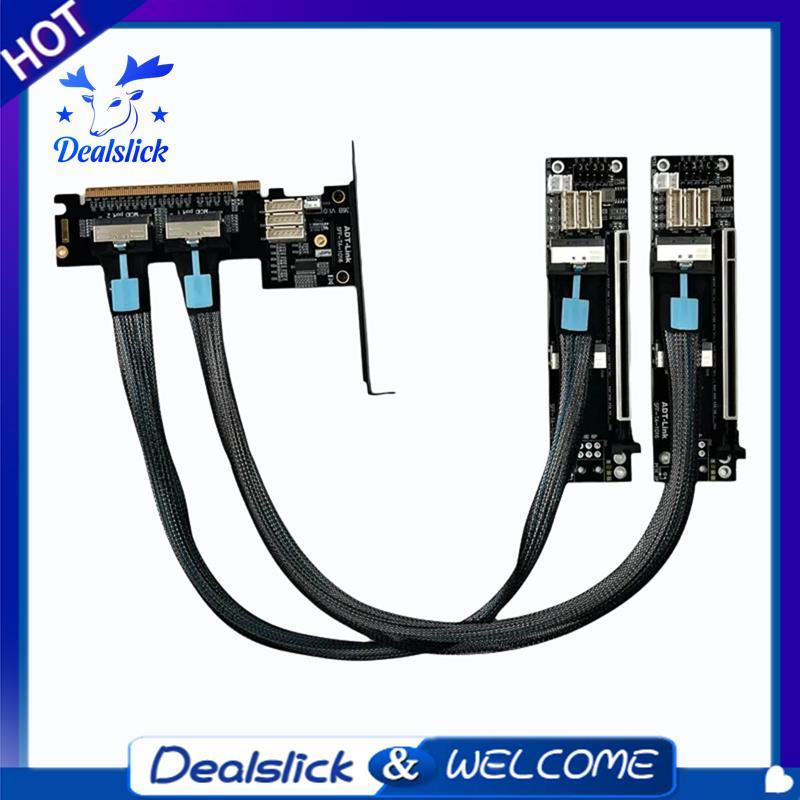PCIe 4.0 X16 MCIO กราฟิกการ์ดแยกสาย GEN4 Dual แยก Bifurcation อะแดปเตอร์การ์ดสําหรับ X8x8 การกําหนดค