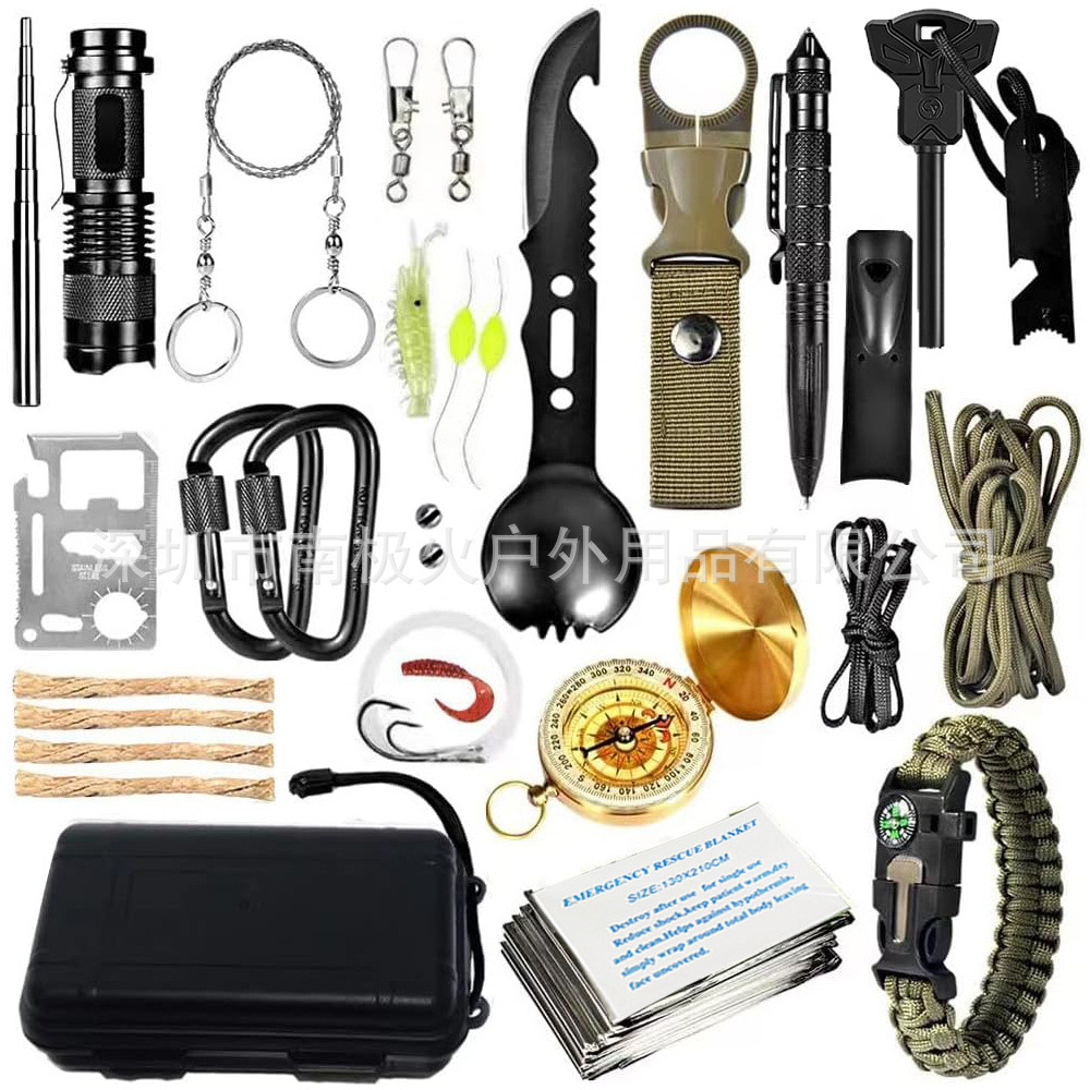 Camping equipment self-defense emergency kit outdoor edc Multifunctional Tool Outdoor Survival Kit