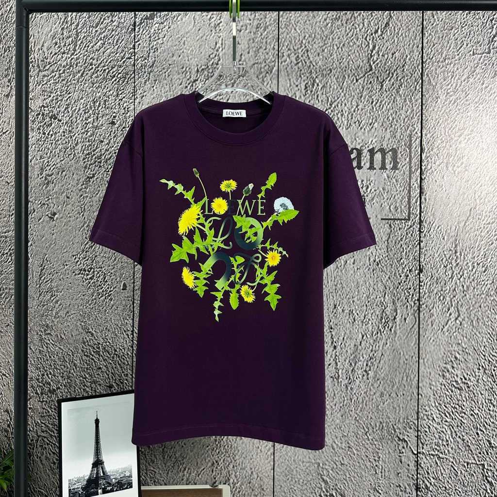 Loewe/Loewe 2026 Early Spring เสื้อยืดแขนสั้นสไตล์ใหม่ชายหญิงคู่สไตล์กีฬากลางแจ้ง Breathable สไตล์กี