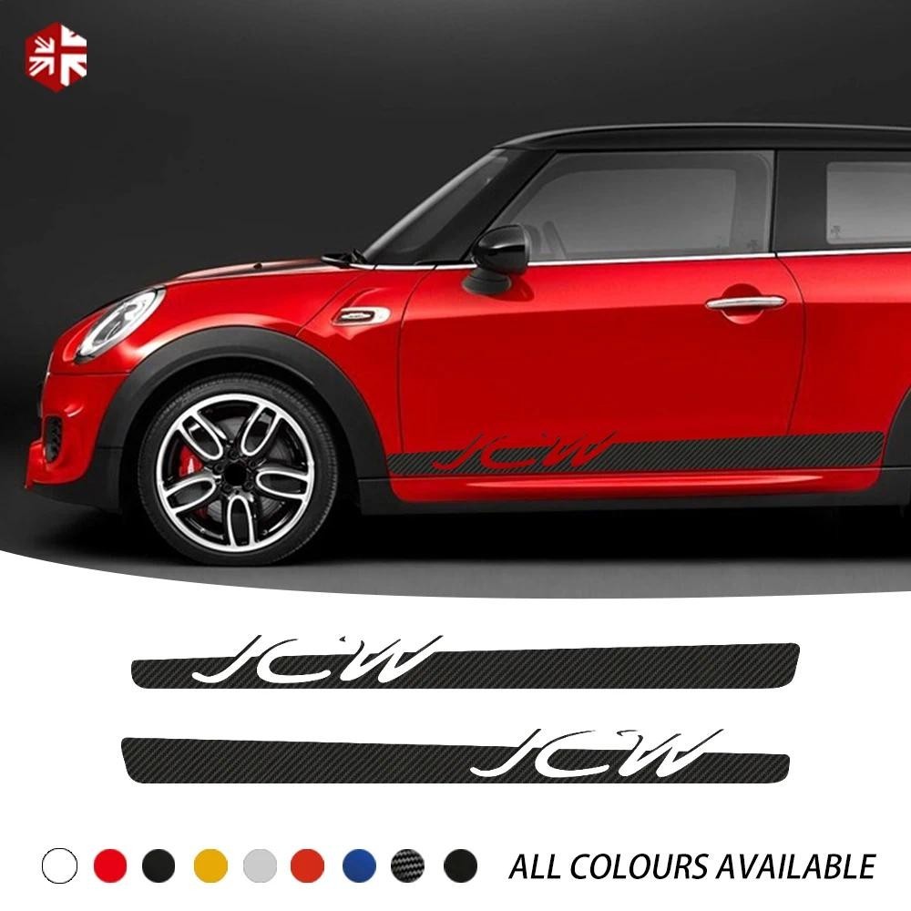 2 ชิ้นประตูรถด้านข้าง Stripes Stricker Body F56 JCW Sytling กราฟิก Decal สําหรับ MINI Cooper JCW F56