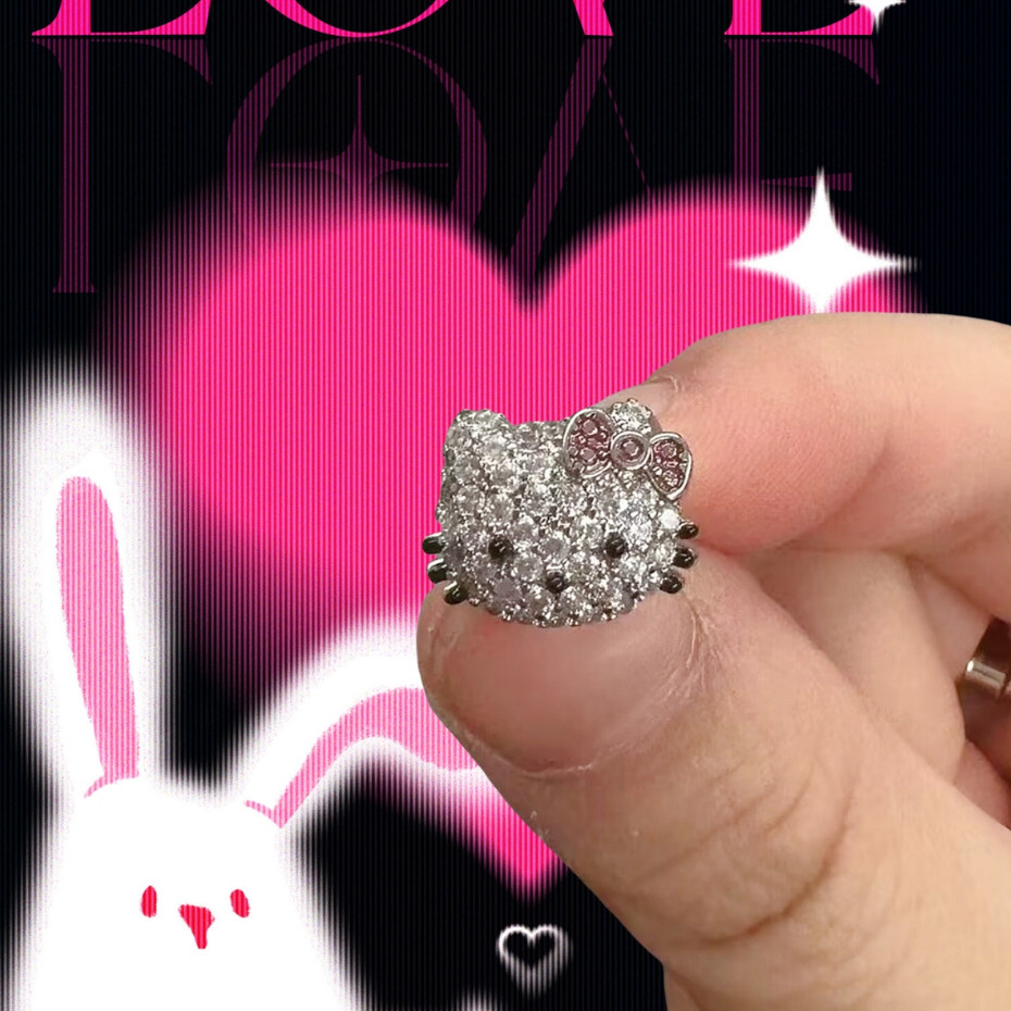 ต่างหู Hello Y2K Kitty Style, คุณภาพสูง 925 Silver ynb6 Style,