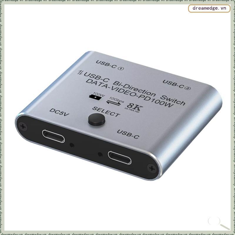 [dreamedge] Switch Splitter สําหรับคอมพิวเตอร์ 2 ตัว Bi Directional USB C KVM Switch 1 in 2 Out สําห