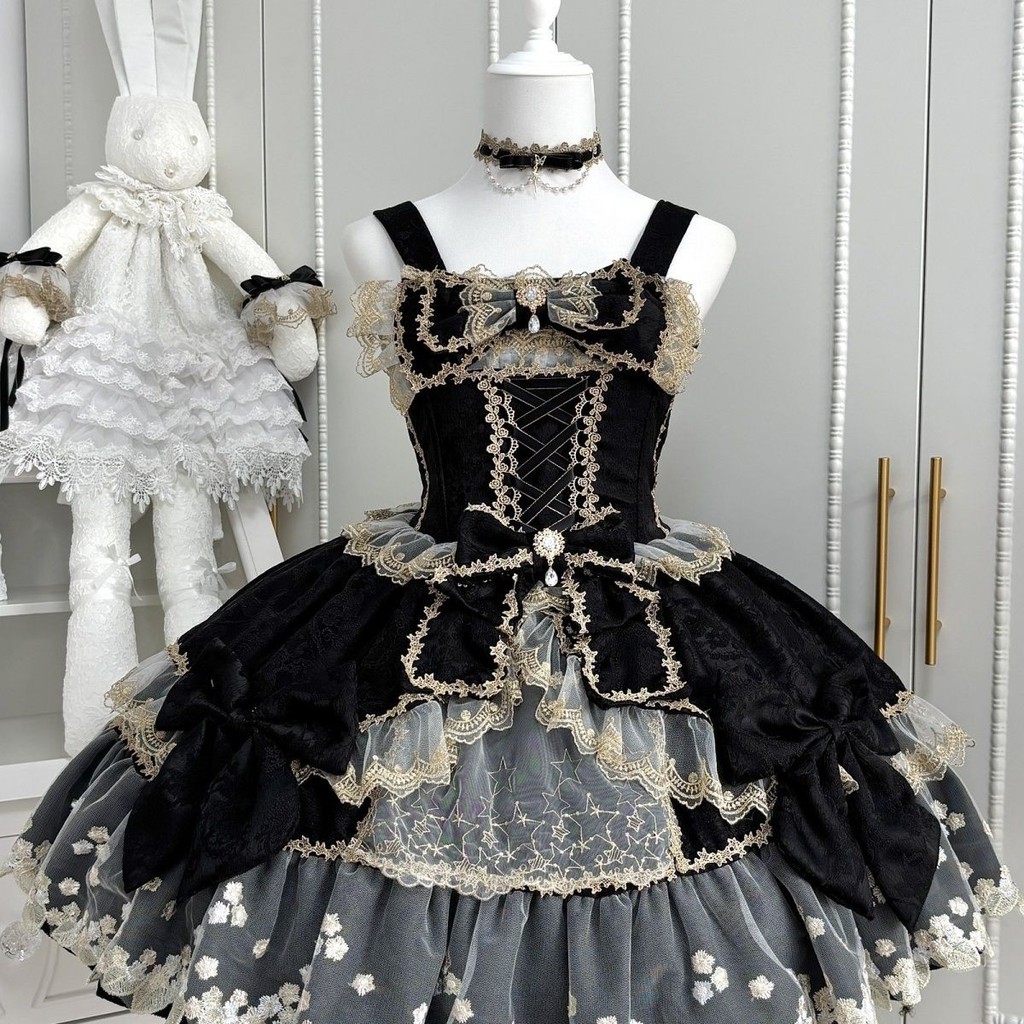 Yinglinglinglingling~Original Design Lolita Dress Fishbone Ballet Style jsk Dress Lolita