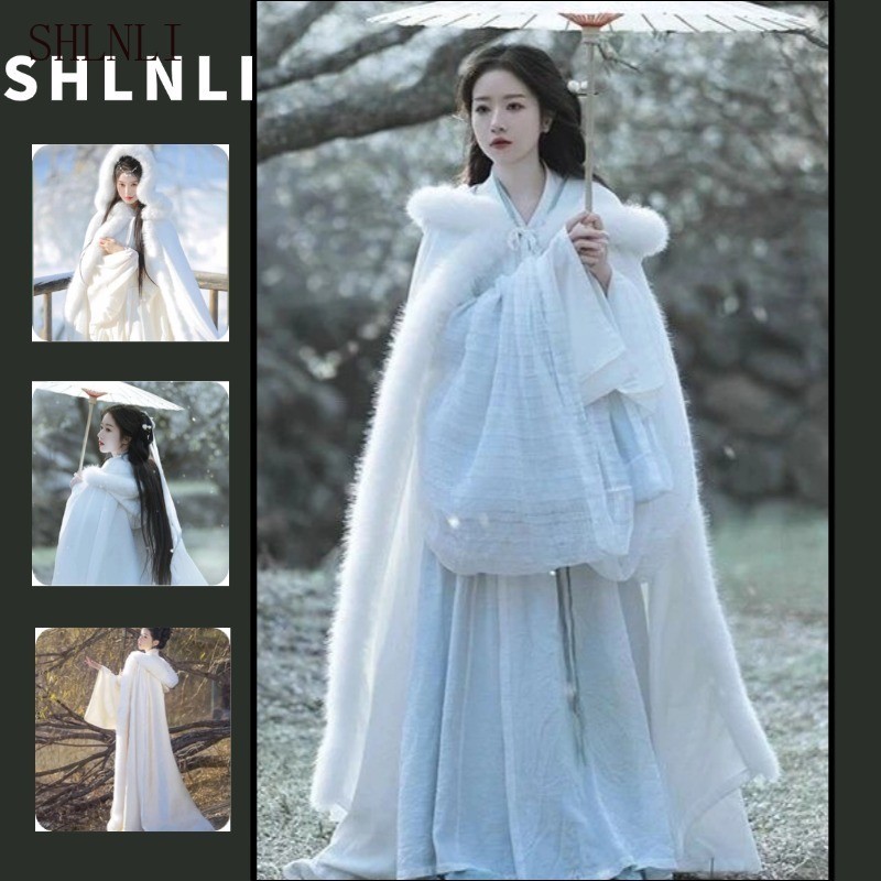 จีน Hanfu Capes ผู้หญิงฤดูหนาวงานแต่งงาน Big Hairy Collar Hairy Plus กํามะหยี่หนา Warm Capes