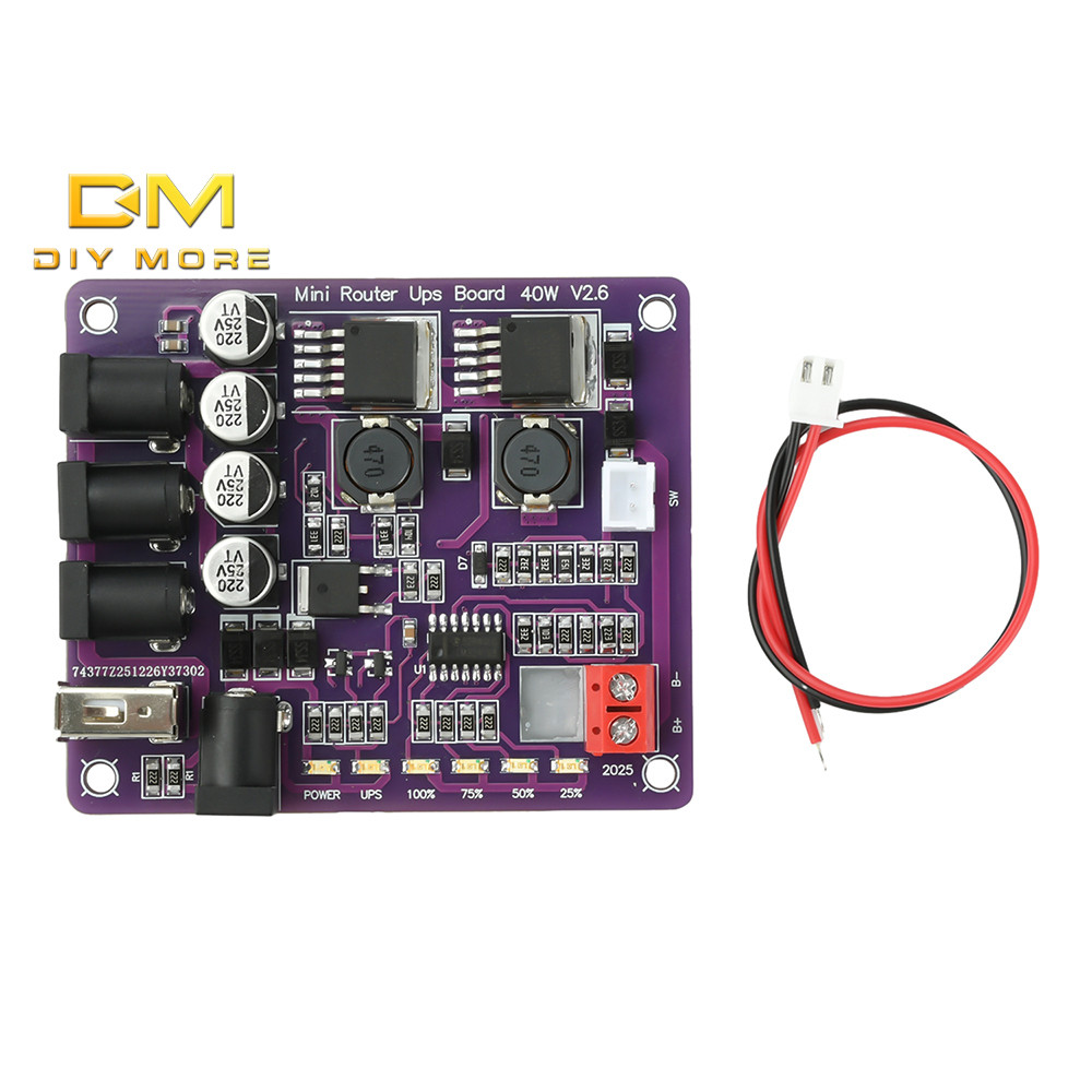 DIYMORE Mini Router UPS Board 40W แบตเตอรี่ชาร์จบอร์ด 11.1V โมดูล USB พอร์ต
