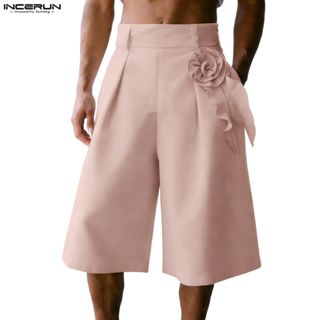 กางเกงขาสั้นสามมิติ ลายดอกไม้สำหรับผู้ชาย