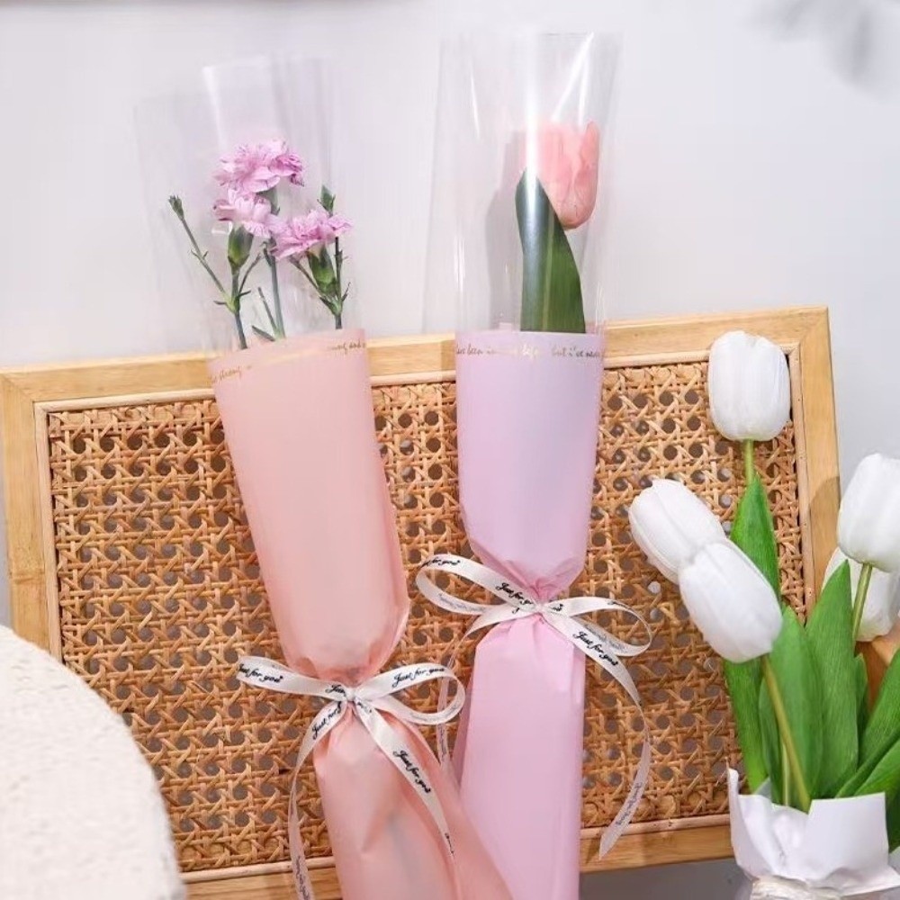 มุ่งหมาย 20ชิ้นกอดถังช่อ,โรแมนติกกันน้ําเดียวดอกไม้ห่อถุง,โปร่งใสแบบบูรณาการพลาสติกการจัดดอกไม้ถุง520การเฉลิมฉลอง - รูปที่ 5