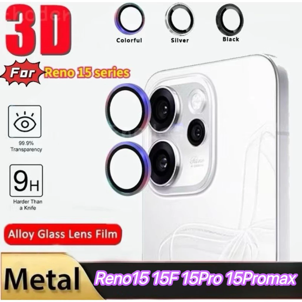 ฟิล์มเลนส์กล้อง For OPPO Reno15 5G /Reno15F/Reno15Pro/Reno15Pro Max แหวนกันรอยกล้อง กระจกนิรภัยโค้ง ป้องกันเลนส์กล้อง