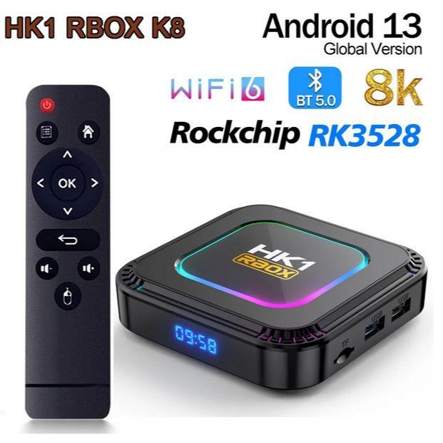 HK1 RBOX K8 ROCKCHIP瑞微 RK3528 AVS+ กล่องทีวี ott