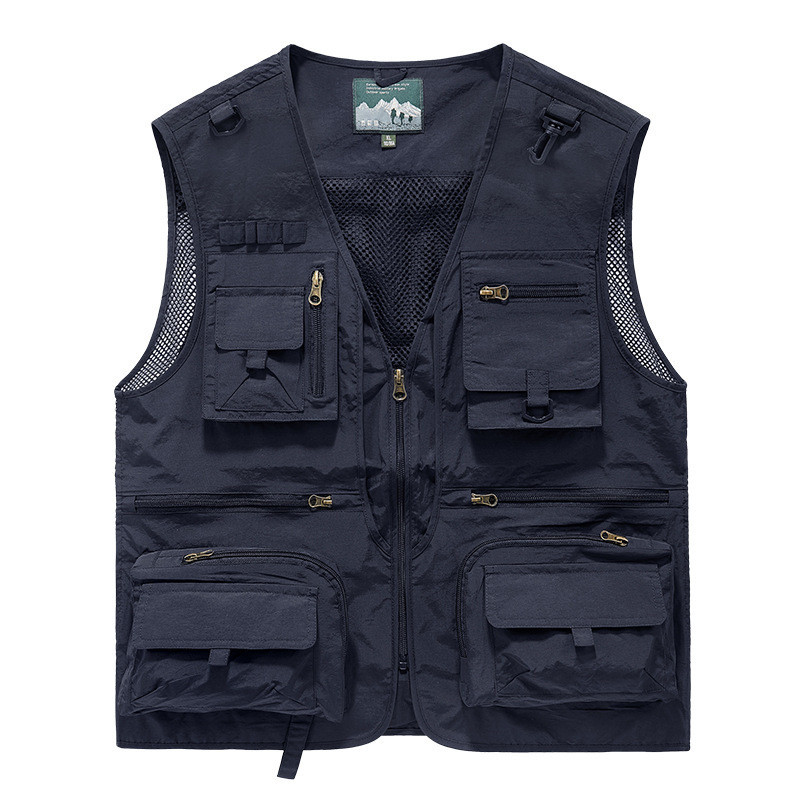 Mesh Quick-Drying Vest Mens Casual Outdoor Multi-Bag Fishing Photography Vest Vest Vest Vest