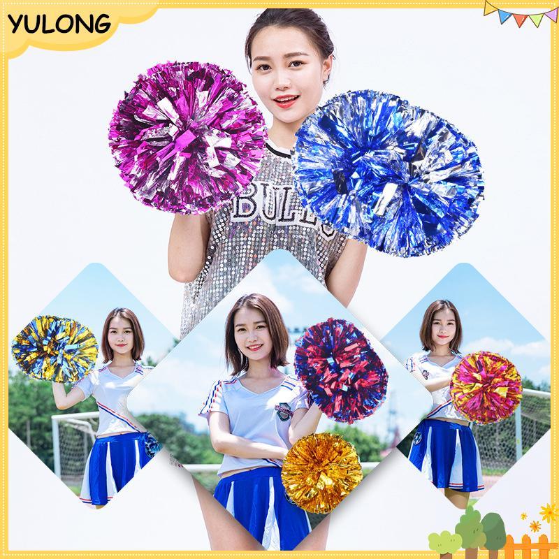 YU 1 PC พลาสติก Double Hole Handle เชียร์ลีดเดอร์ Pom Poms โลหะ Streamer Club อุปกรณ์กีฬา Dance Part