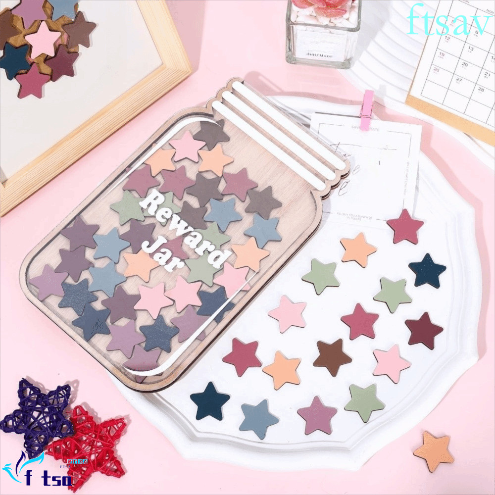 SWIFTSAVER Kids Star Reward Jars, Incentive Wood Positive Beahavior Rewards Jar, Respoensity Cartoon