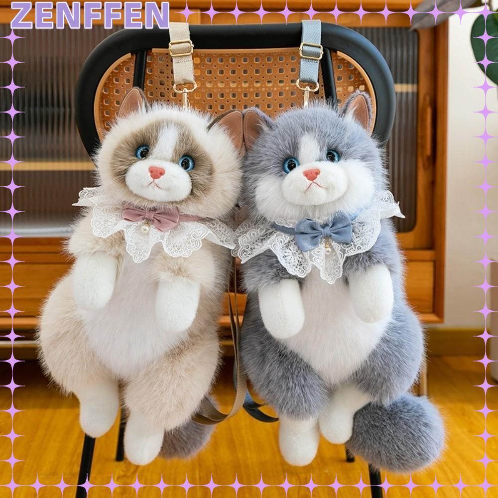 กระเป๋าเป้สะพายหลัง ZENFFENBC ออกแบบเหมือนตุ๊กตาแมวน่ารักสไตล์การ์ตูน พร้อมความนุ่มของวัสดุ