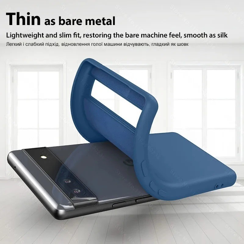 Liquid Straight Edgeเคสโทรศัพท์สําหรับGoogle Pixel 5 5A 6 6A 7 7 A Proกรณีป้องกันการตกกันกระแทกLiquid Housingป้องกันโทรศัพท์กลับ