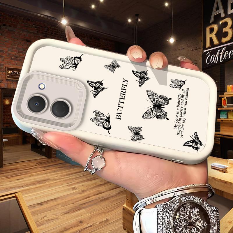 ปลอกสําหรับ Tecno Spark GO 3 Spark GO 2 Spark Go 1 ผีเสื้อสีดําเคสโทรศัพท์ Techno Spark GO3 GO2 Go1 