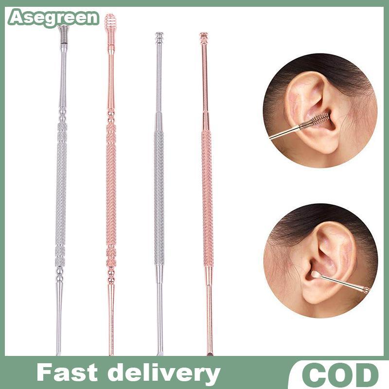 [Asegreen] น้ํายาทําความสะอาดกําจัดขี้หูสองหัว 360° ทําความสะอาดเครื่องมือดูแลหูสแตนเลส Pi