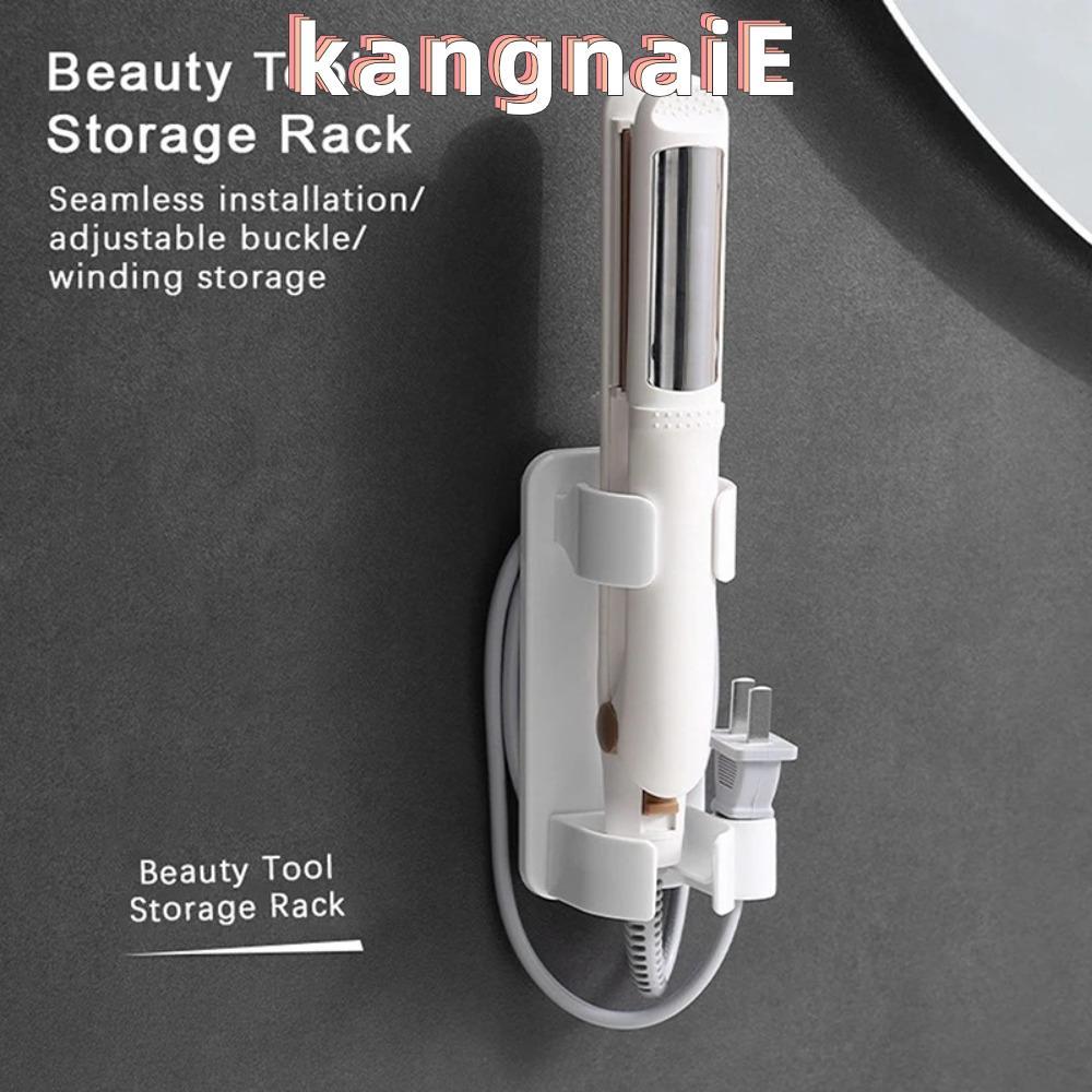 KANGNAI ที่ยึดที่หนีบผมตรง, อุปกรณ์จัดเก็บเครื่องเป่าผม Abs แบบติดผนัง, ที่วางเครื่องหนีบผมประหยัดพื้นที่คุณภาพสูง Home