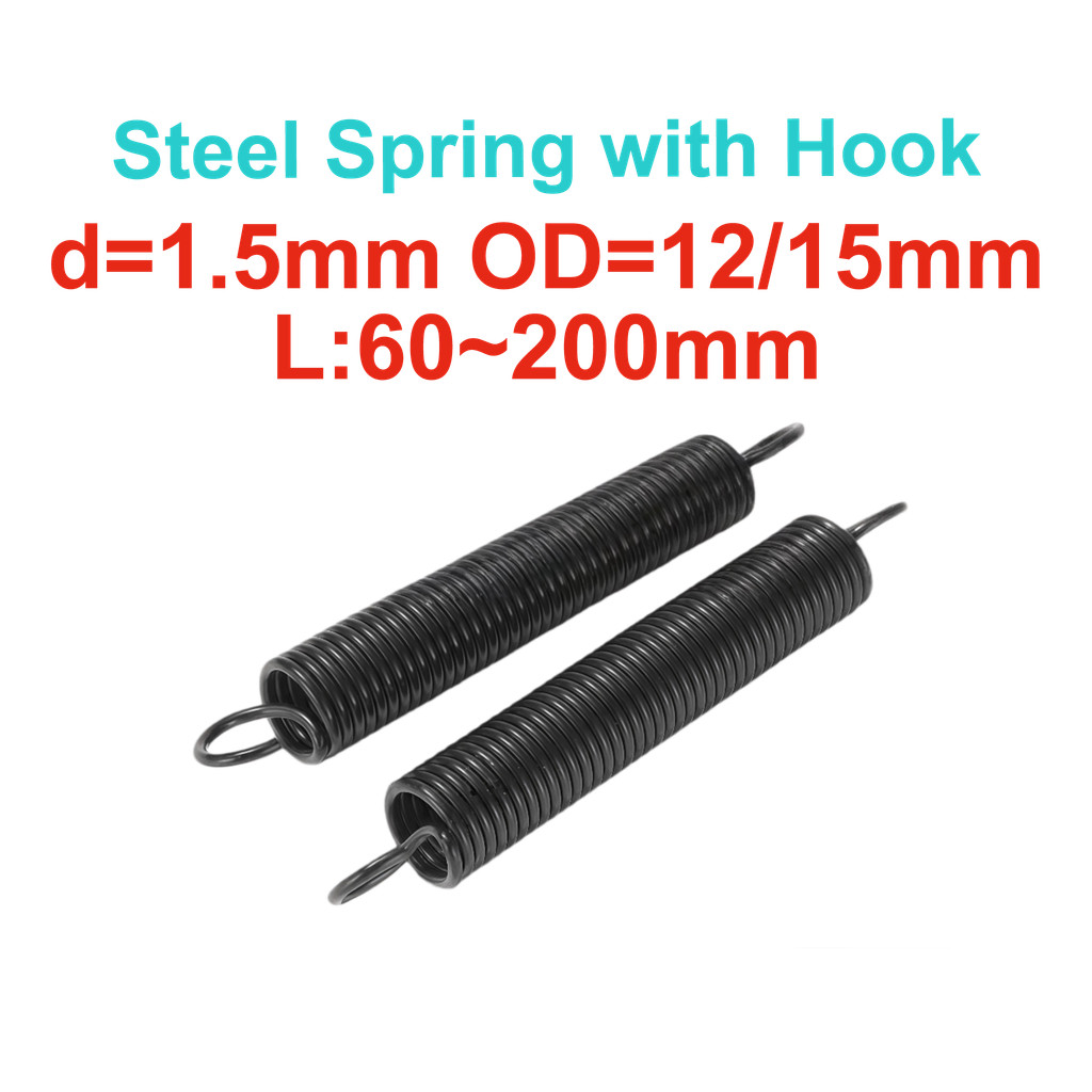 สปริงแรงดึง/สปริง d=1.5mm,OD12/15mm,L=60~200mm สปริงดึงพร้อมตะขอ ทาประตูโรงรถ bunnings เครื่องแกว่งJ