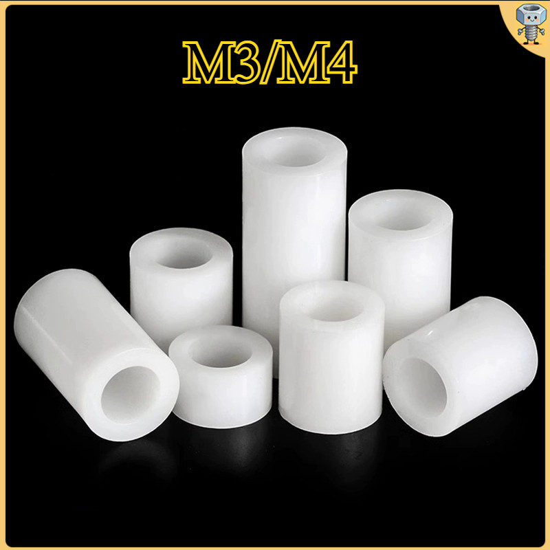 คอลัมน์แยก ABS สีขาว, คอลัมน์แยกฉนวน, คอลัมน์แผ่นพลาสติก 3mm4mm ผ่านคอลัมน์ปลอกไนลอน [SZ-ZY]