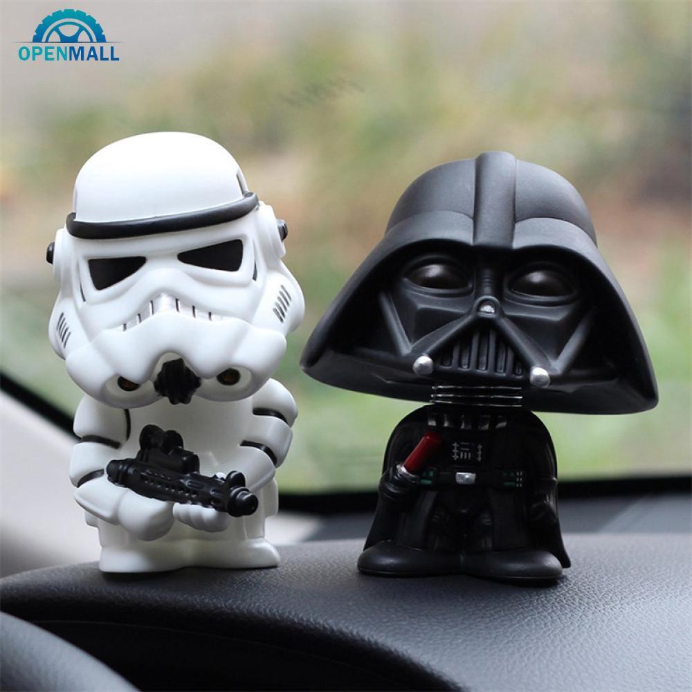 OPENMALL Star Wars Darth Vader Stormtrooper เขย่าหัวตุ๊กตา Action Figure ของเล่นตกแต่งรถคอลเลกชันสํา